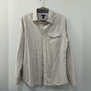 Gap, Men's Striped Shirt - Black/tan/off white
